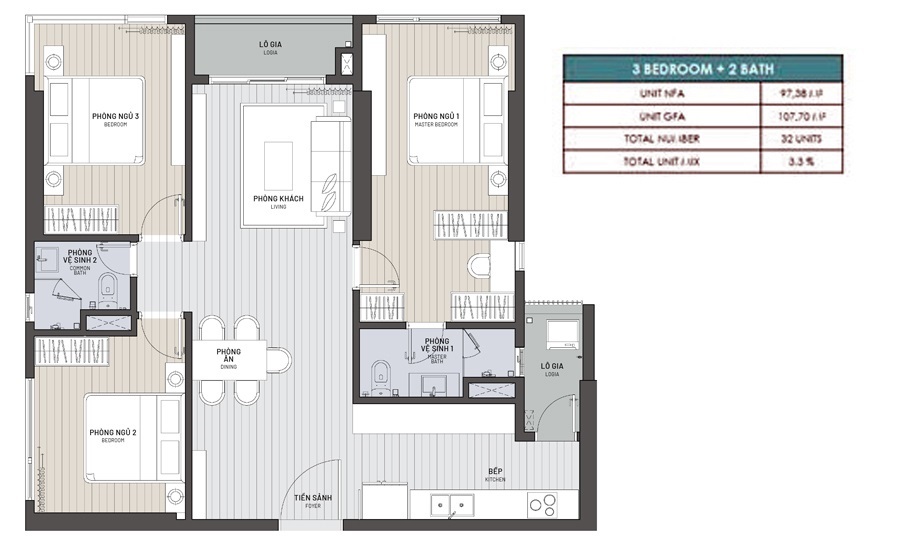 Mẫu thiết kế C1- căn 3 ngủ