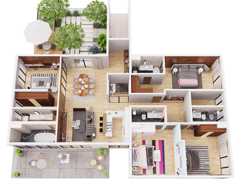 Căn 4 Ngủ Chung Cư Ambience